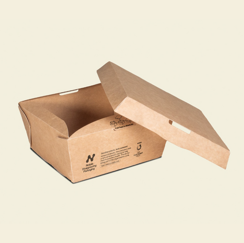 Notpla Compostable Clip & Close Food Box 800ml